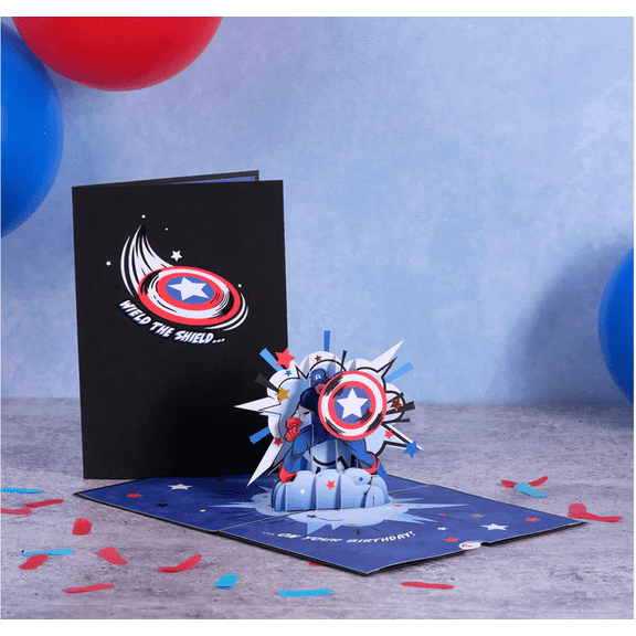 Love pop Marvel Captain America Birthday Pop Up Card