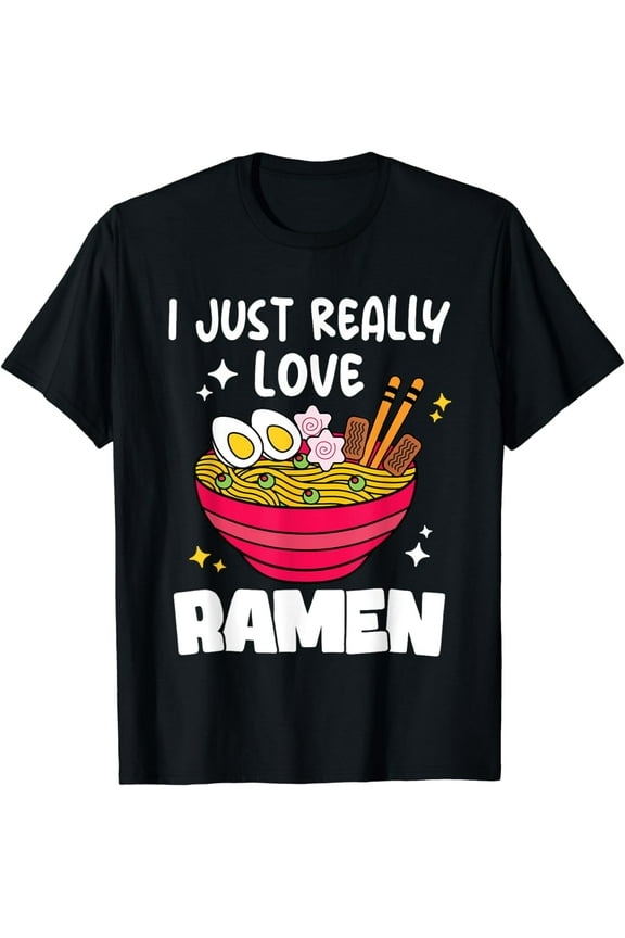 Love ramen Japanese anime girl Boy and manga Kawaii T-shirt Guy Kawaii T-shirt girl