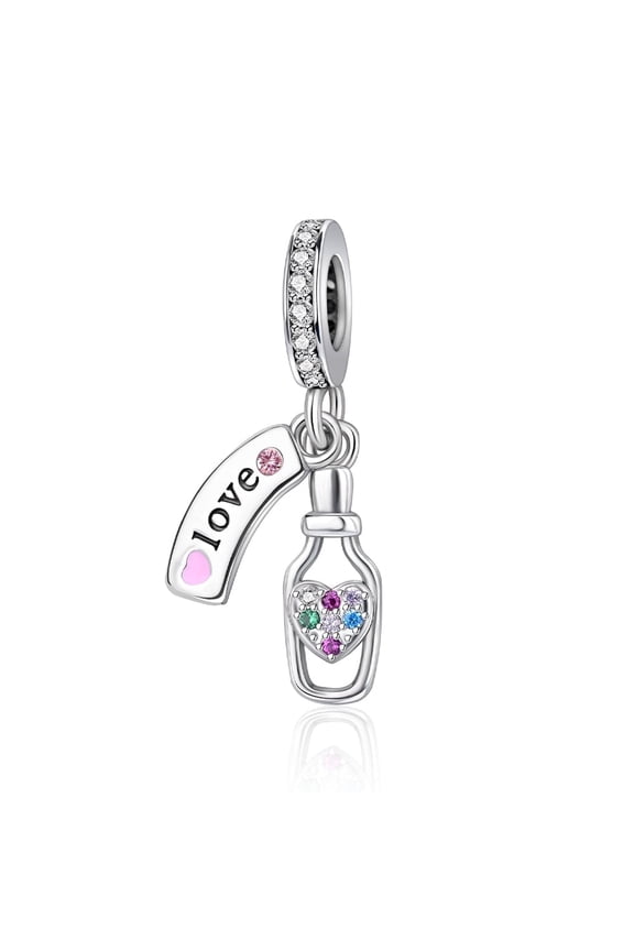 Love's Drifting Bottle Double Dangle Charm for Women Bracelet Necklace Pendant