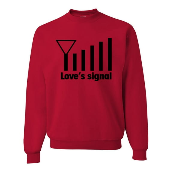 Love's Signal Love Language Couple Valentine's Day Unisex Crewneck Graphic Sweatshirt, Red, 5XL