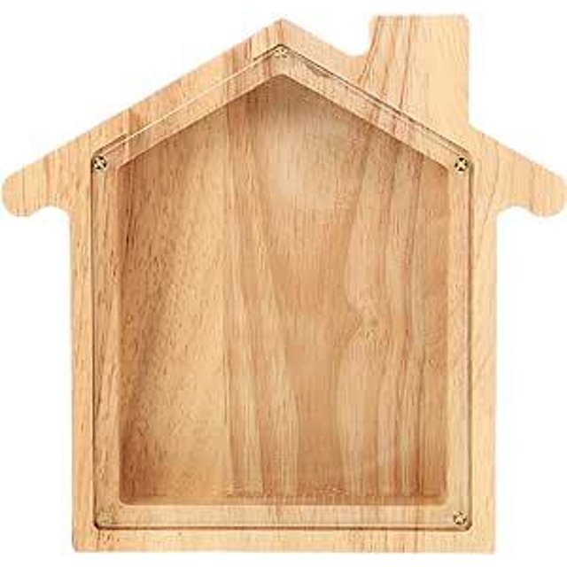 Loveshaped Wooden Piggy Bank Wooden Personalized Creative Transparent