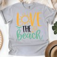 thumbnail image 1 of Love the Beach T-Shirt – Cute Summer Graphic Tee for Women and Girls, Sport Grey, Size 3XL, 1 of 6