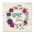 thumbnail image 1 of Love the Journey Motivational Phrase Spring Blossom Wreath Inspirational Graphic Art Unframed Art Print Wall Art, 1 of 5