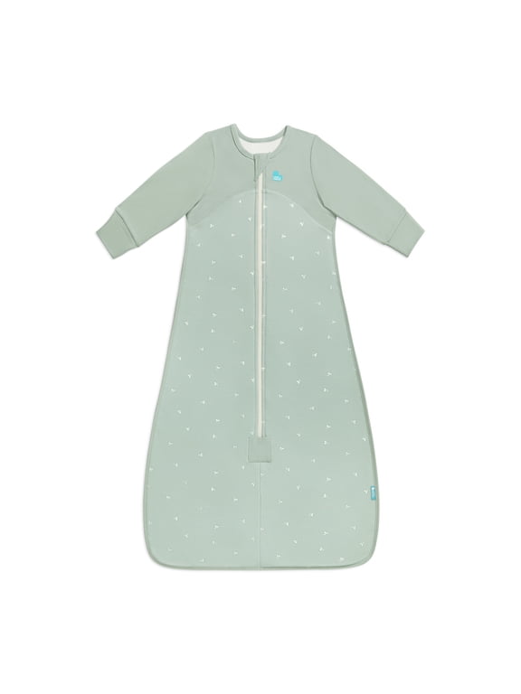 Long Sleeve Sleep Bag Wearable Blanket Organic Cotton Fleece 1.5 TOG, 6-18M Olive Twigs