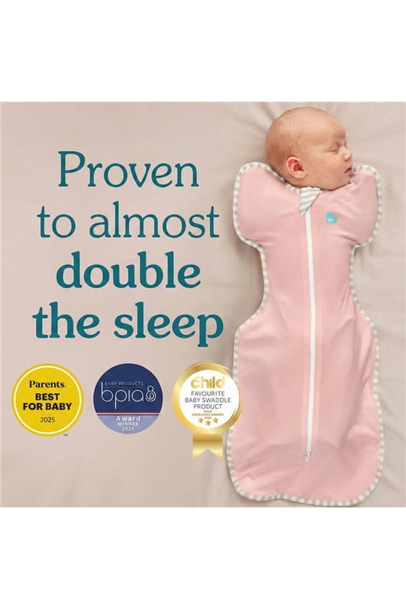 Swaddle Up Baby Sleep Sack, Arms Up Design, Sleep Nearly 2x Longer, Twin Zipper, Cotton, Small 8-13 lbs, 1.0 TOG, Dusty Pink