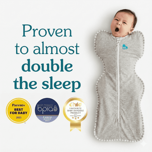 Love to Dream Swaddle Up Baby Sleep Sack, Arms Up Design, Sleep Nearly 2x Longer, Twin Zipper, Cotton, Small 8-13 lbs, 1.0 TOG, Grey