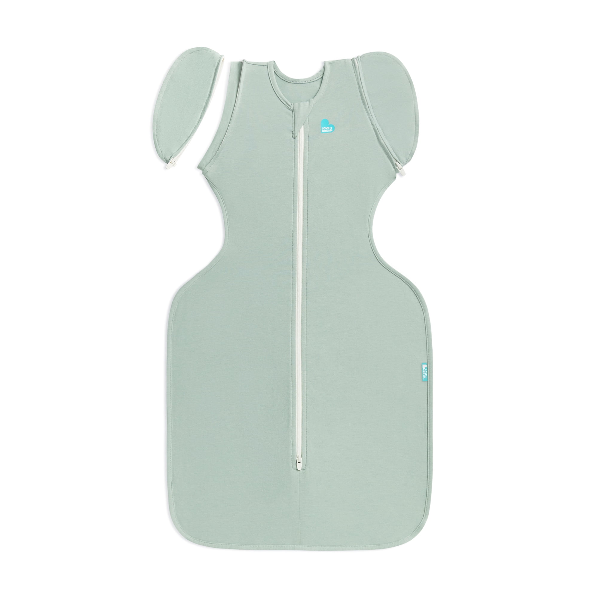 Love to Dream Swaddle UP Transition Baby Sleep Bag Lite 0.2 TOG, Zip-Off Wings, Medium 13-19 lbs, Olive