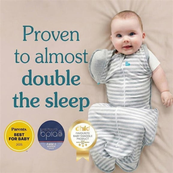 Love to Dream Swaddle UP Transition Baby Sleep Bag 1.0 TOG, Zip-Off Wings, Large 19-24 lbs, Grey