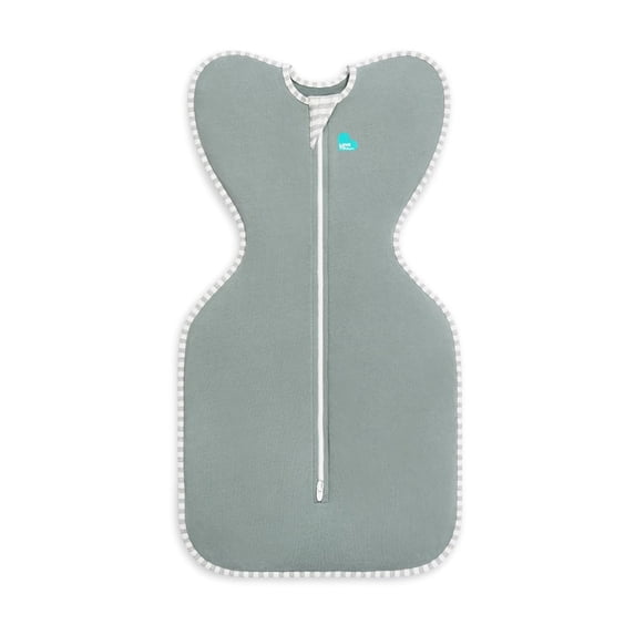 Love to Dream Swaddle Up Baby Sleep Sack, Arms Up Design, Sleep Nearly 2x Longer, Twin Zipper, Cotton, Medium 13-19 lbs, 1.0 TOG, Deep Olive