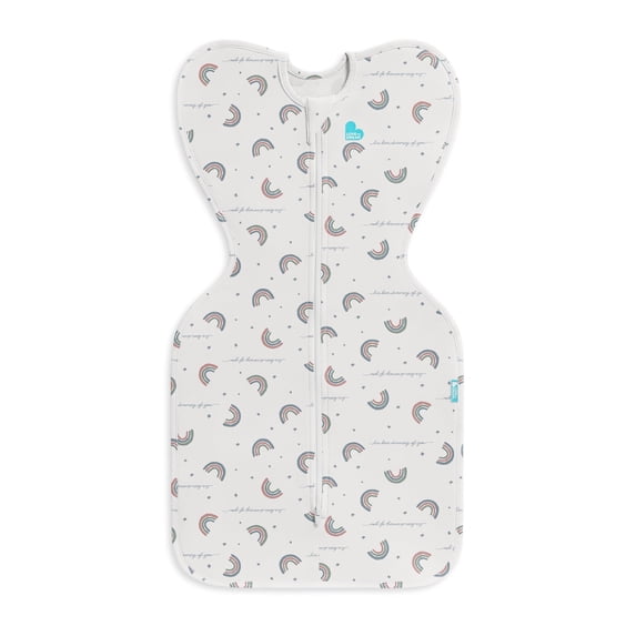 Love to Dream Swaddle Up Baby Sleep Sack, Arms Up Design, Sleep Nearly 2x Longer, Twin Zipper, Cotton Small 8-13 lbs, 1.0 TOG, Special Rainbow