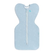 Swaddle Up Baby Sleep Sack, Arms Up Design, Sleep Nearly 2x Longer, Twin Zipper, Cotton, Medium 13-19 lbs, 1.0 TOG, Powder Blue Twinkle