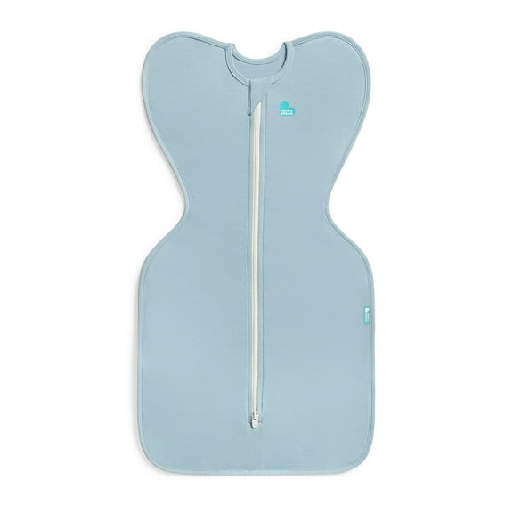 Love to Dream Swaddle Up LITE Cotton 0.2 TOG Baby Sleep Sack, Arms Up Design, Twin Zipper, Newborn 5-8.5 lbs, Light Blue
