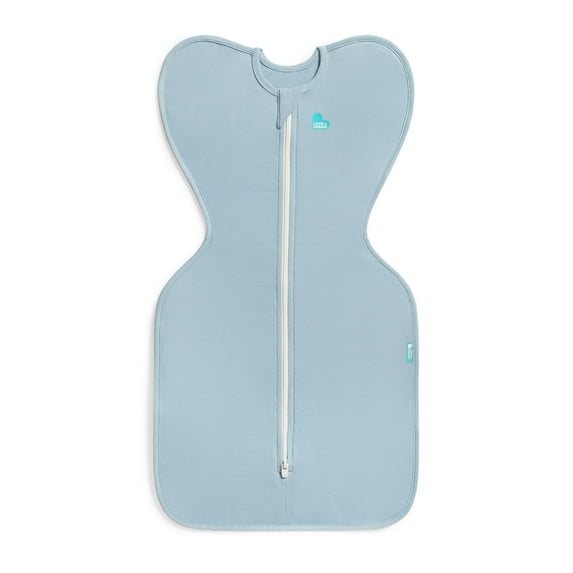 Love to Dream Swaddle Up LITE Cotton 0.2 TOG Baby Sleep Sack, Arms Up Design, Twin Zipper, Newborn 5-8.5 lbs, Light Blue