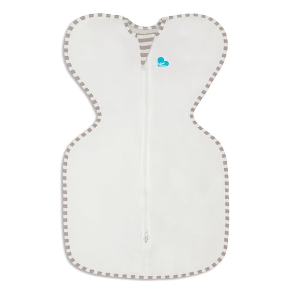 Love to Dream Swaddle Up Organic Cotton 1.0 TOG Baby Sleep Sack, Arms Up Design, Twin Zipper, Medium 13-19 lbs, Cream