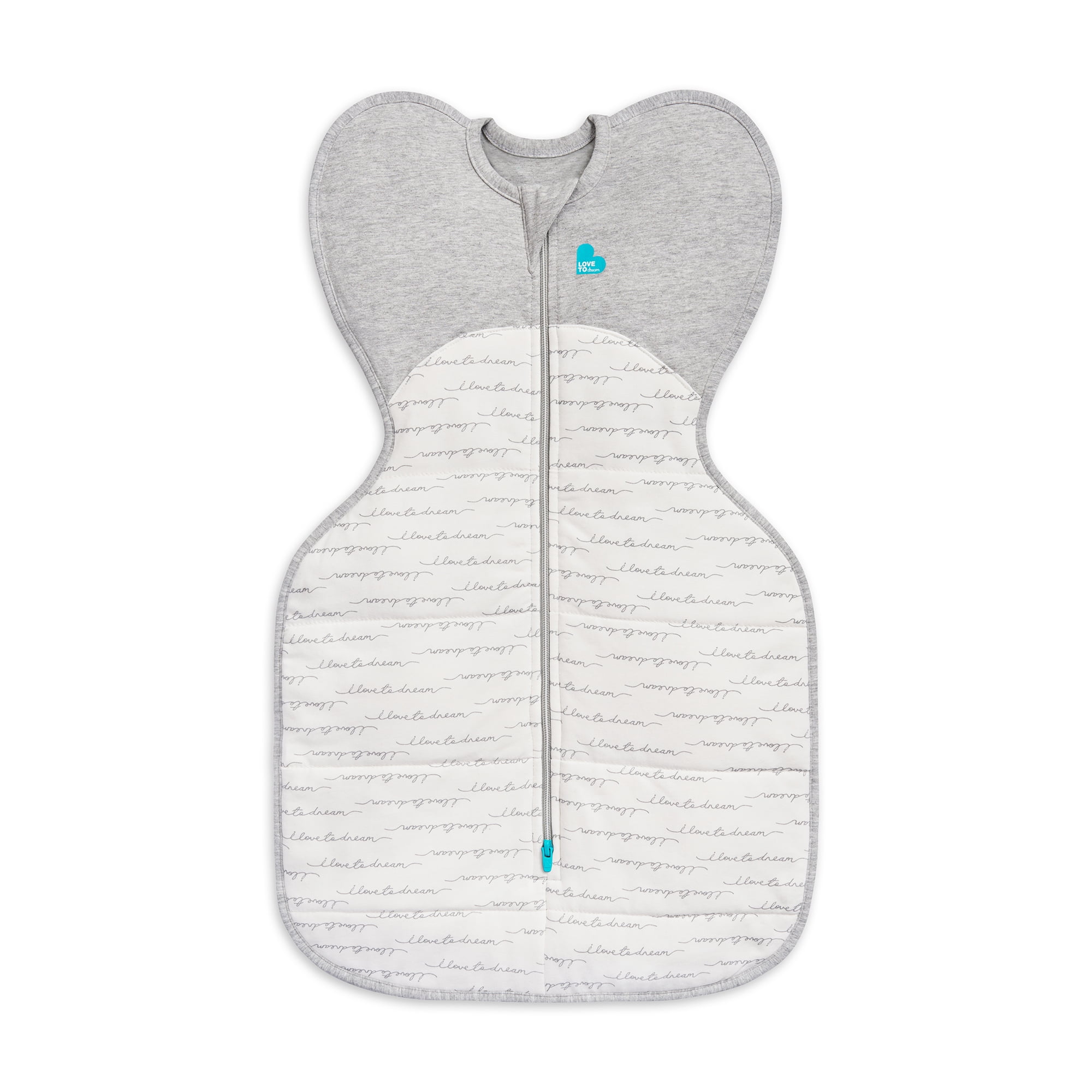 Love to Dream Swaddle Up Warm Cotton 2.5 TOG Baby Sleep Sack, Arms Up Design, Twin Zipper, Medium 13-19 lbs, White Dreamer