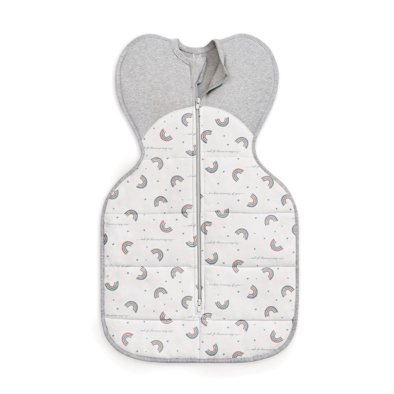 Love to Dream Swaddle Up Warm Cotton 2.5 TOG Baby Sleep Sack, Arms Up Design, Twin Zipper, Small 8-13 lbs, Rainbow