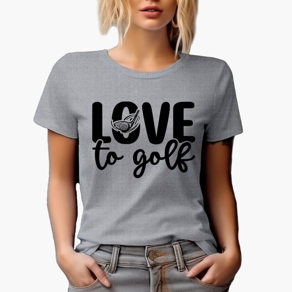 Love to Golf, Enthusiast or Hobbyist Quote, Golf Player, Golfing or Golfer Themed Merch Gift, Heather Grey T-Shirt, S