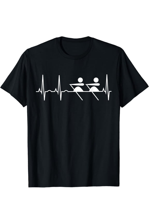 Love to Row Rowing Shirt - Rowing Heartbeat Crew Team Gift T-Shirt