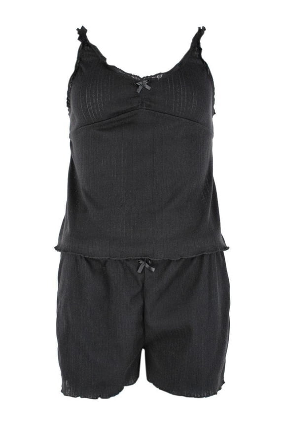 Ladies Pointelle 2 Piece Pajama Short Set