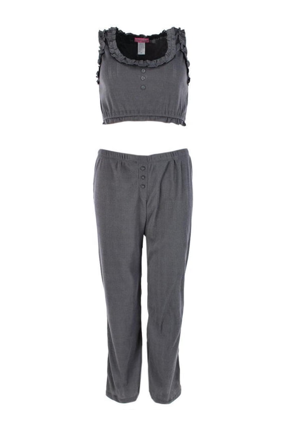 Ladies Pointelle Crop Tank Pajama Set