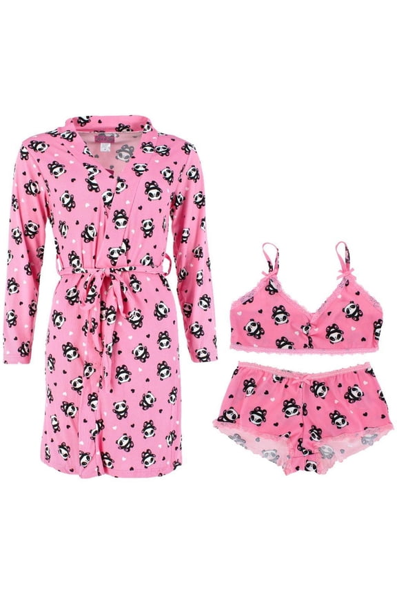Panda Print Robe Lounge Set (Women)