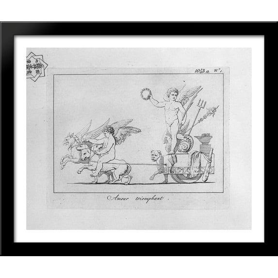 Love triumphant 34x28 Large Black Wood Framed Print Art by Giovanni Battista Piranesi
