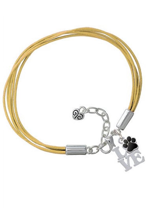 Love with Black Paw Golden Shimmer Leather Aruba Bracelet