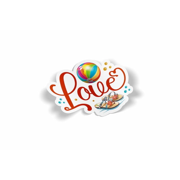 Love with Flip Flops Waterproof Sticker