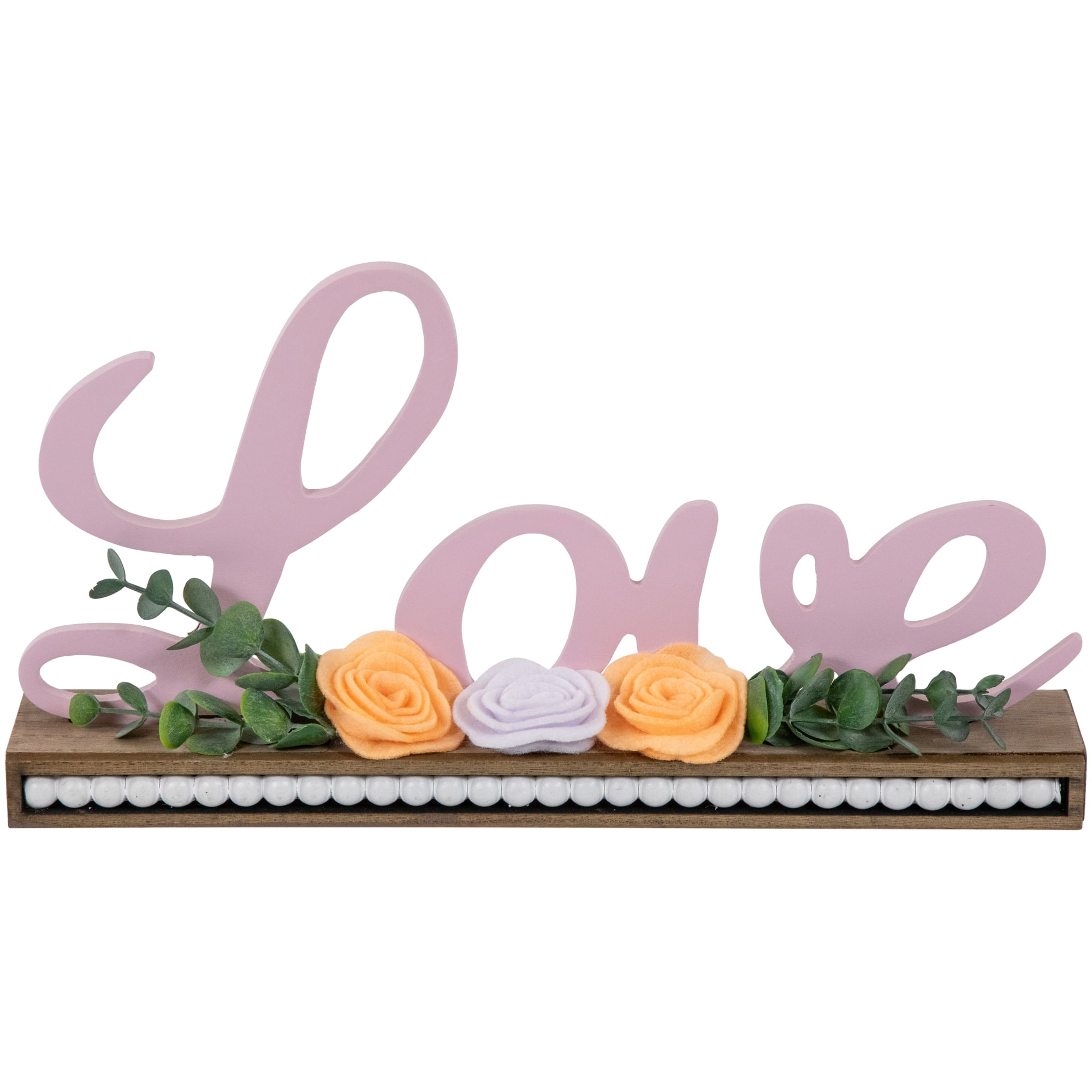 Northlight Love with Flowers Wooden Valentine's Day Sign - 11.25"