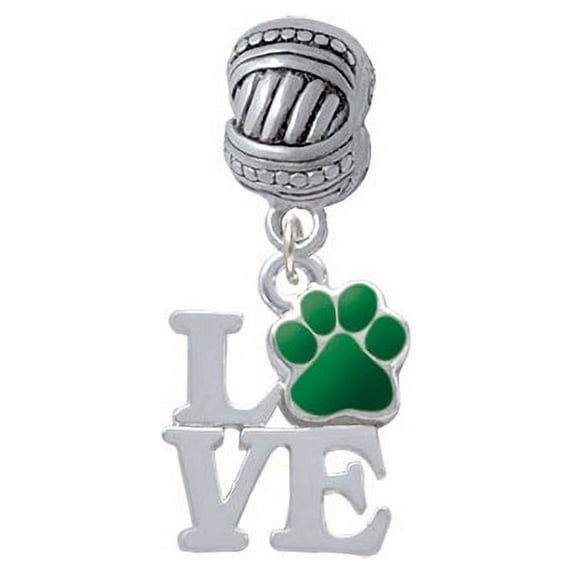 Love with Green Paw - Large Rope with Cross Beads Charm Bead