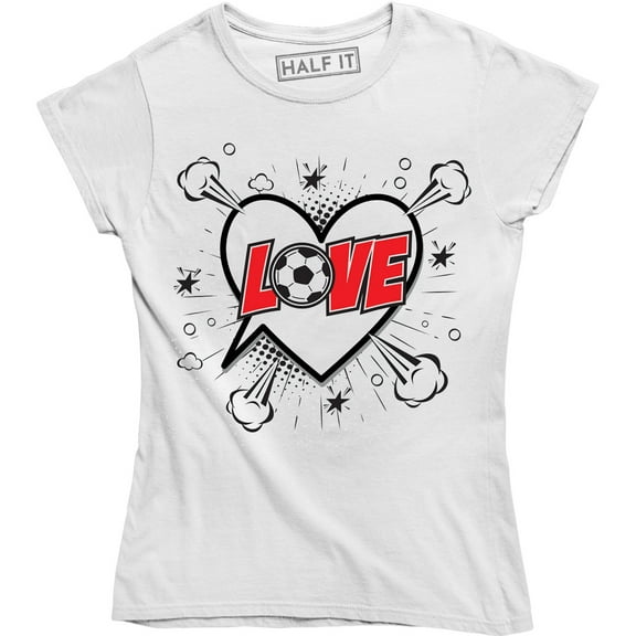 Love with Heart And Football Symbol - Cute Soccerball Women's T-Shirt