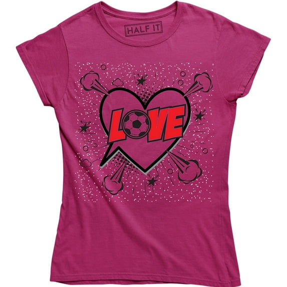 Love with Heart And Football Symbol - Cute Soccerball Women's T-Shirt