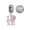 thumbnail image 1 of Love with Pink Softball 5K Run She Believed She Could Charm Beads (Set of 2), 1 of 1