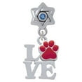 thumbnail image 1 of Love with Red Paw - Star of David with Blue Crystal Charm Bead, 1 of 1