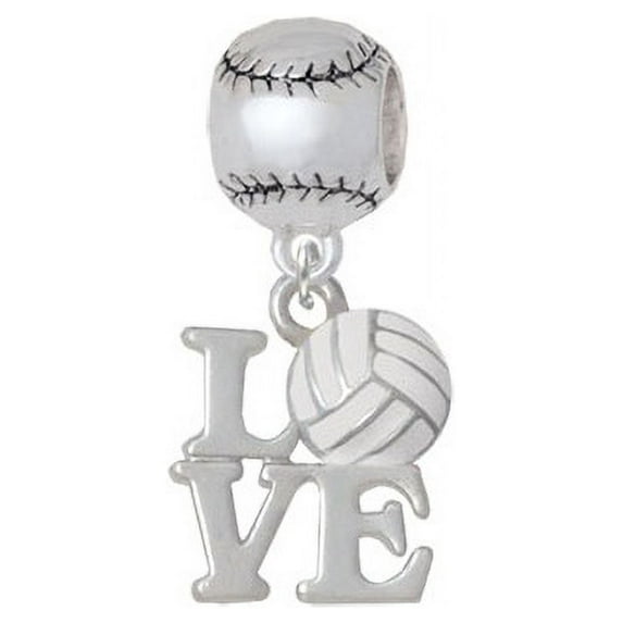 Love with Volleyball - Softball Charm Bead