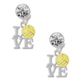 thumbnail image 1 of Love with Water Polo Ball Clear Crystal Clip On Earrings, 1 of 3
