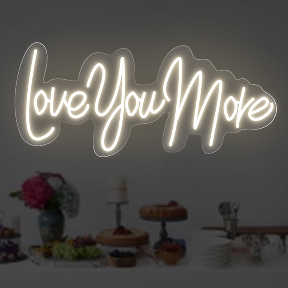 Love you more Neon Sign Romantic Wedding Led Light Bedroom Home Wall Decor Wedding Party Decor Personalized Gift for Her, 15.7"x7.1"