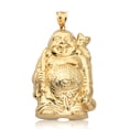 thumbnail image 1 of LoveBling 10K Yellow Gold Happy Buddha Diamond Cut Charm Pendant (3.25" x 1.87"), 1 of 3