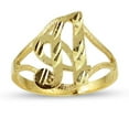 thumbnail image 1 of LoveBling 10K Yellow Gold Ladies Cursive Alphabet Initial Ring (A, 8), 1 of 2