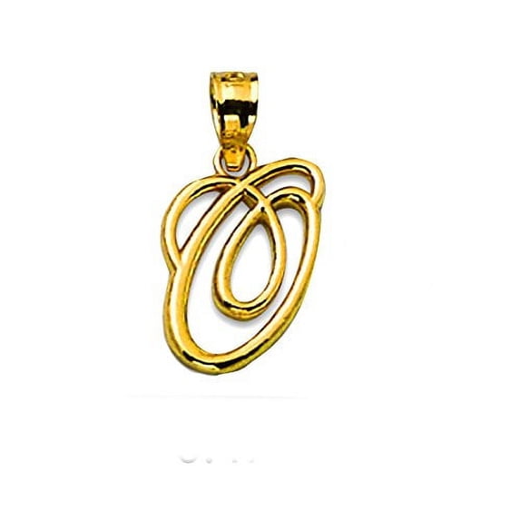 LoveBling 10k Small Script Initial Charm Pendant (O)