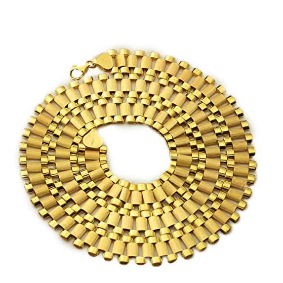 LoveBling 10k Yellow Gold 12mm RX Chain Necklace with Lobster Lock (30 inches)