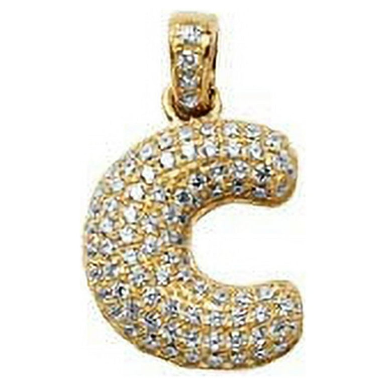 10k gold 2024 bubble letter pendant