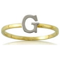 thumbnail image 1 of LoveBling 10k Yellow Gold Two-Tone Ladies Alphabet Initial Ring (G, Size 4), 1 of 5