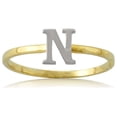 thumbnail image 1 of LoveBling 10k Yellow Gold Two-Tone Ladies Alphabet Initial Ring (N, Size 5.5), 1 of 5