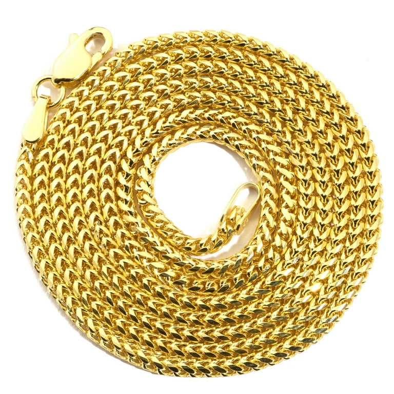 LoveBling 14K Yellow Gold mm Solid Diamond Cut Franco Chain