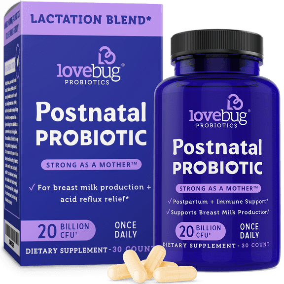 LoveBug Probiotics Labor of Love Postnatal Probiotics, 30 Capsules