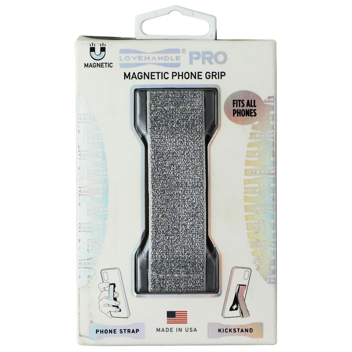 LoveHandle PRO Universal Phone Grip/Kickstand Silver / Gray