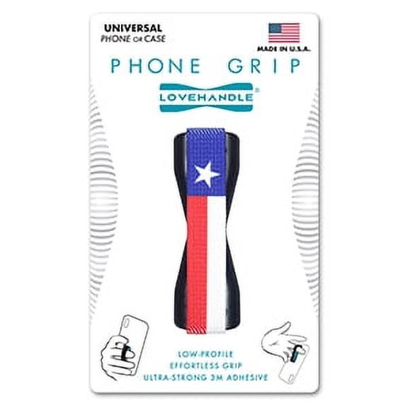 LoveHandle - Ultra Slim Pocket Friendly Grip for Smartphones and Mini Tablets - Texas Flag