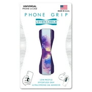 LoveHandle Universal Phone Grip for Most Smartphones, Mini Tablets and Cases, Midnight Dream Design Elastic Strap with Midnight Purple Base