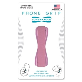 LOVEHANDLE Universal Phone Grip for Smartphones & Mini Tablets - Phone Holder for Hand - Wireless Charging Compatible - Made in The USA - Solid Blush C41